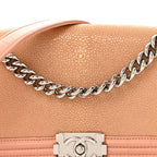 Galuchat Stingray Medium Boy Flap Pink