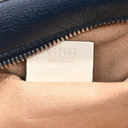 Vintage Effect Calfskin Matelasse Diagonal Small Torchon GG Marmont Chain Shoulder Bag Blue Agata Mystic White