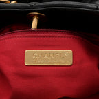 Lambskin Quilted Chanel 19 Shopping Bag Black