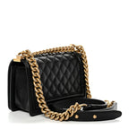 Caviar Quilted Small Boy Flap Black