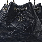 Aged Calfskin Quilted Small Gabrielle Backpack Blue Black
