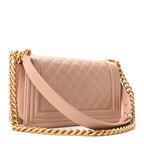 Caviar Quilted Medium Boy Flap Beige