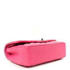 Caviar Quilted Medium Double Flap Pink