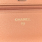 Caviar Quilted CC Turnlock Wallet On Chain WOC Brown