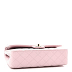 Caviar Quilted Medium Double Flap Light Pink