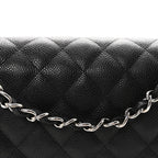 Caviar Quilted Jumbo Double Flap Black