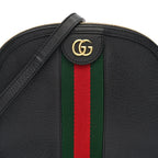 Calfskin GG Web Small Ophidia Dome Shoulder Bag Black