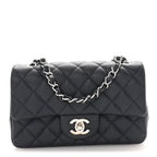 Caviar Quilted Mini Rectangular Flap Navy