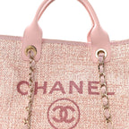 Lurex Boucle Deauville Medium Tote Pink