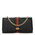 Dollar Calfskin Web Ophidia Wallet On Chain Black