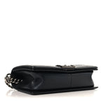 Lambskin Braided Woven Medium Boy Flap Black