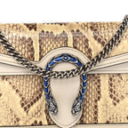 Snakeskin Azalea Calfskin Enamel Super Mini Dionysus Shoulder Bag New Rock White Electric Blue