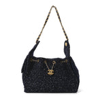 Tweed Quilted Small Chanel 25 Handbag Blue