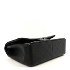 Iridescent Caviar Quilted Jumbo Double Flap Black