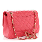 Caviar Quilted Jumbo Double Flap Dark Pink