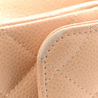 Caviar Quilted Small Double Flap Beige