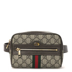 GG Supreme Monogram Web Small Ophidia Belt Bag 75 30 Dark Brown