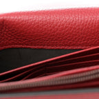 Calfskin GG Marmont Chain Wallet Vulcanic Red