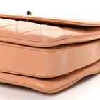 Lambskin Quilted Small Trendy CC Dual Handle Flap Bag Camel
