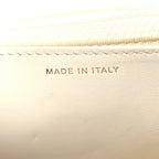 Shiny Caviar Quilted Flap Charm Wallet On Chain WOC White