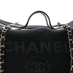 Mixed Fibers Large Deauville Bowling Bag  Black