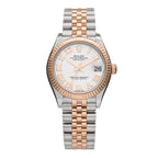 Stainless Steel 18K Everose Gold 31mm Oyster Perpetual Datejust Watch White Roman 278271