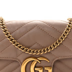 Calfskin Matelasse Super Mini GG Marmont Shoulder Bag Porcelain Rose