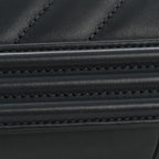 Calfskin Chevron Quilted New Medium Boy Flap Dark Navy Blue