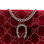 Velvet GG Monogram Mini Dionysus Chain Wallet Red Cipria