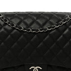 Caviar Quilted Maxi Double Flap Black