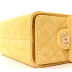 Suede Quilted Mini Chanel 25 Handbag Yellow
