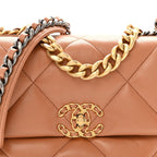 Lambskin Quilted Medium Chanel 19 Flap Brown