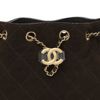 Suede Quilted Mini Chanel 25 Handbag Dark Brown