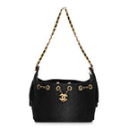 Washed Denim Quilted Mini Chanel 25 Handbag Black