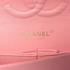 Caviar Quilted Medium Double Flap Pink