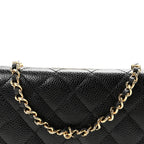 Caviar Quilted Wallet on Chain WOC Black