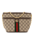 GG Supreme Monogram Web Ophidia Chain Shoulder Bag Brown