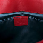Velvet Matelasse Mini GG Marmont Shoulder Bag Hibiscus Red