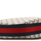 GG Supreme Monogram Textured Calfskin Web Small Attache Shoulder Bag Beige Blue
