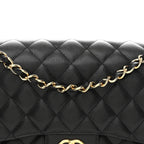 Caviar Quilted Jumbo Double Flap Black