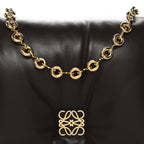 Lambskin Goya Puffer Bag Dark Chocolate