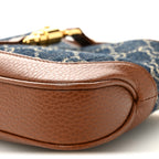 New Denim GG Monogram Calfskin Mini Jackie 1961 Hobo Blue Tea Cuir
