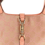 Metallic Monogram Lizard Jackie O Hobo Pink